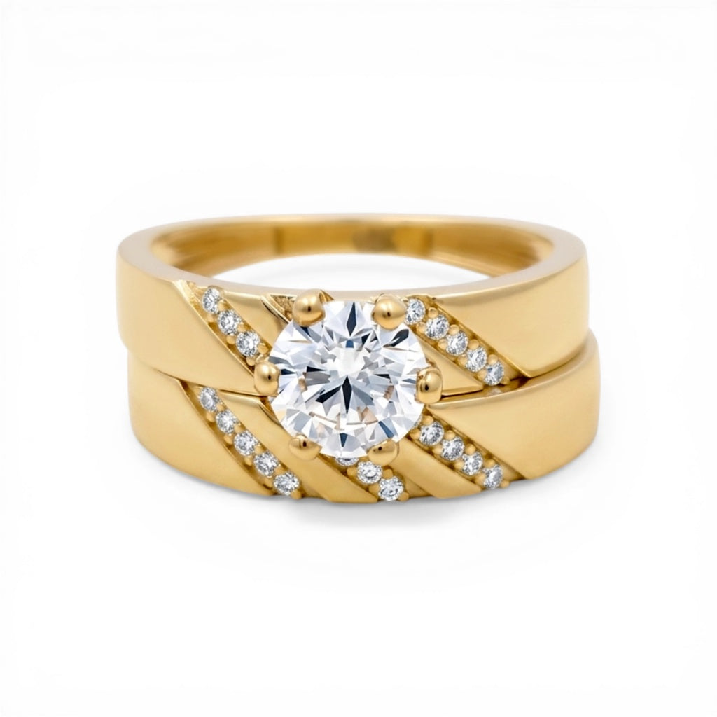 10K Yellow Gold Women’s Bridal Set / Stone: Cz / Size: 8.5 / Weight: 5.6 GR / CLBWR0BS-3