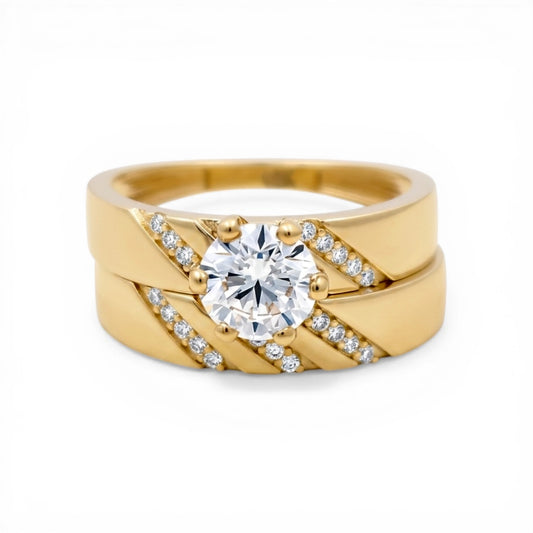 10K Yellow Gold Women’s Bridal Set / Stone: Cz / Size: 8.5 / Weight: 5.6 GR / CLBWR0BS-3