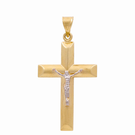 10K Yellow and White Gold Cross with Christ Pendant / Weight: 5.6 GR / COPDTT0CRS-1