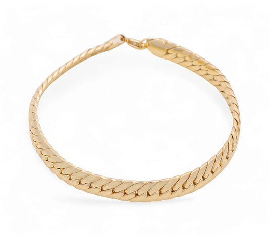 10K Yellow Gold Women's Fashion Cuban Link Bracelet / Size: 6mm 7.5" / Weight: 6.8 GR / P10S-46