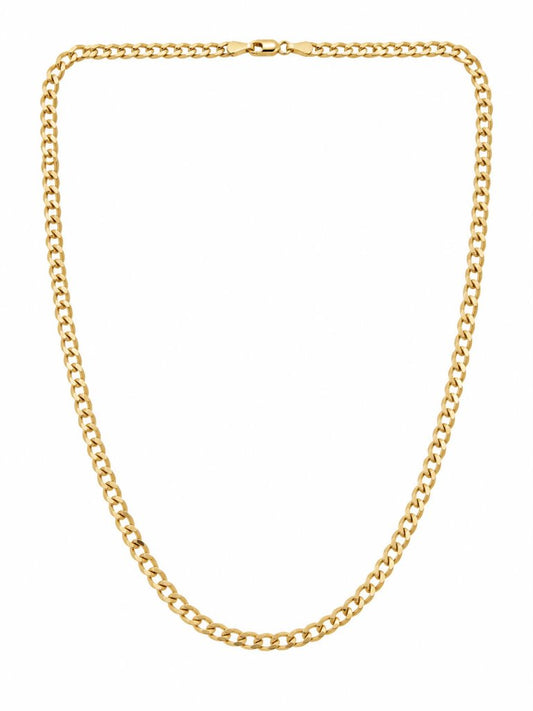 14K FC TF Yellow Gold Solid Curb Chain / Size: 4.8mm 20" / Weight: 12.2gr / FCCH4CB4.8-20