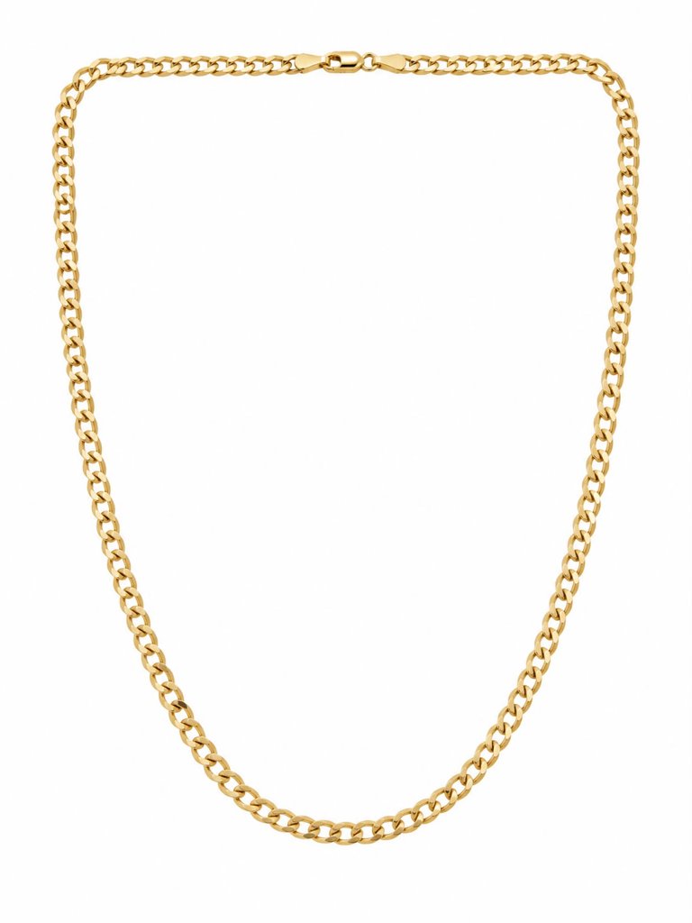 14K FC TF Yellow Gold Solid Curb Chain / Size: 4.5mm 20" / Weight: 11.6gr / FCCH4CB4.5-20