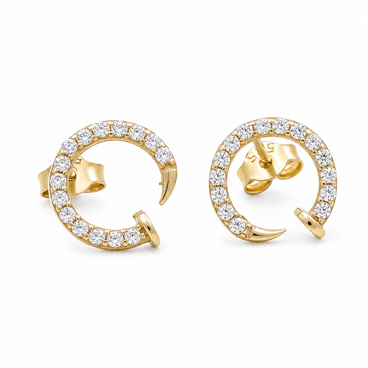 14K Yellow Gold Fashion Nail Stud Earring   / Weight: 1.4 GR / CCFSE4NL