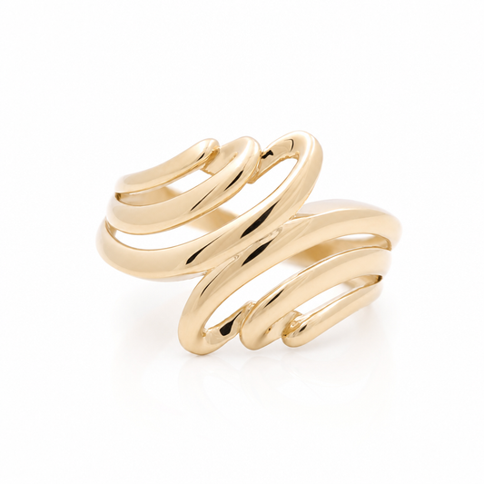 10K Yellow Gold Fashion Women's Ring / Size: 8 / Weight: 2.9GR