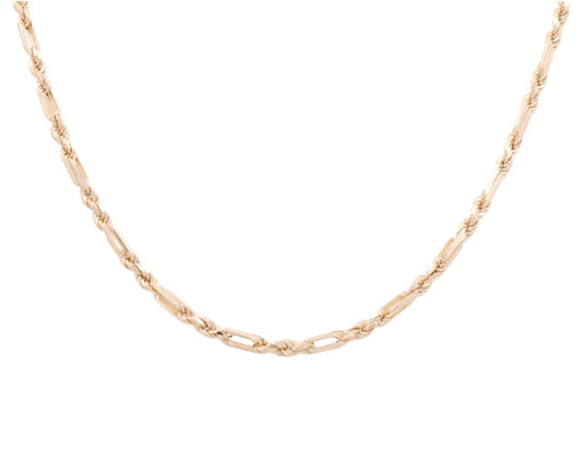 14K Yellow Gold Solid Figaro Rope Chain / Size: 4MM 20” / Weight: 20.6 GR / CSCH4FP