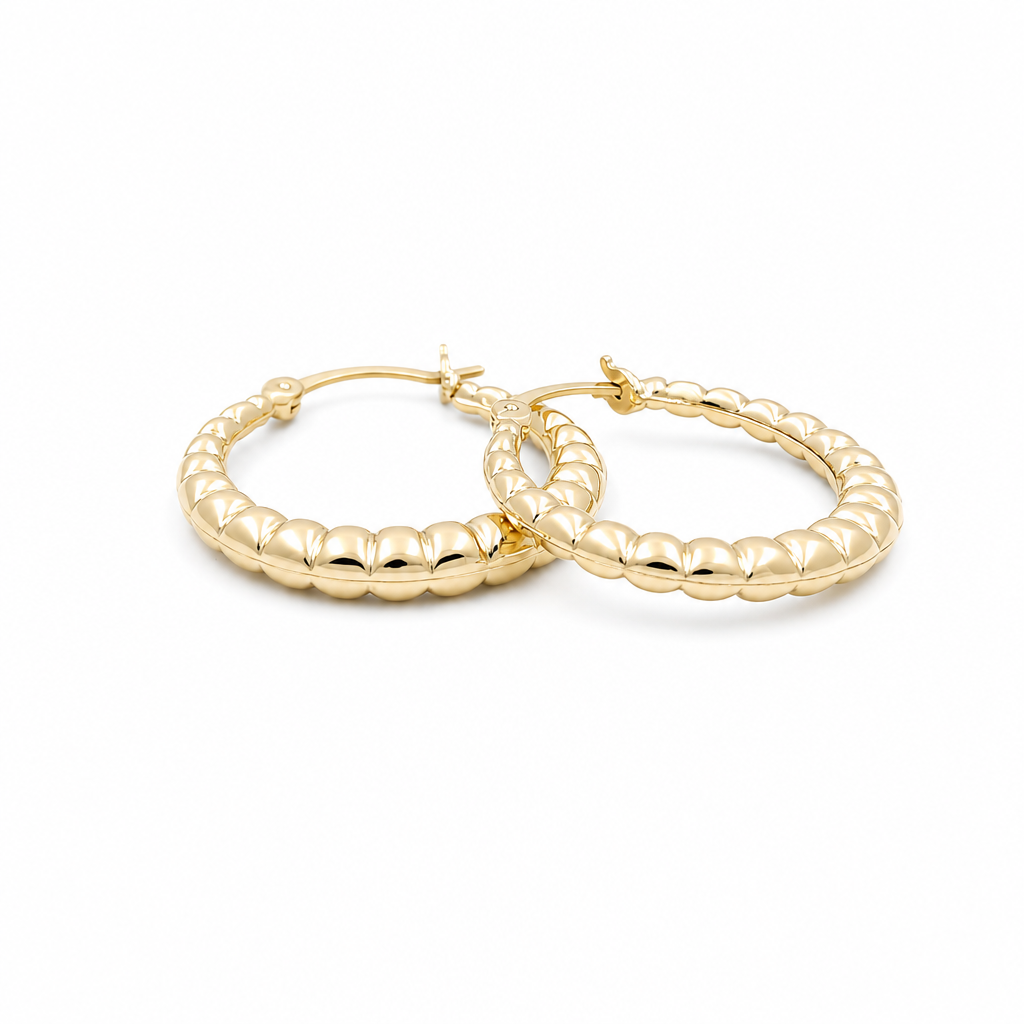 10K Yellow Gold Fashion Earring Hoops / Size: 2.5mm-16mm / Weight: 1.1 GR / DQEH0FS2.5X16