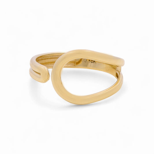 10K Yellow Gold Fashion Women's Ring / Size: 8 / Weight: 1.7 GR