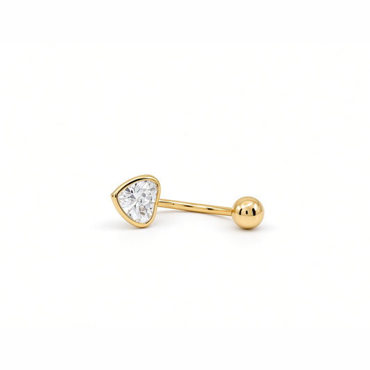 14K Yellow Gold Heart Piercing with Cz / 6-147701KS
