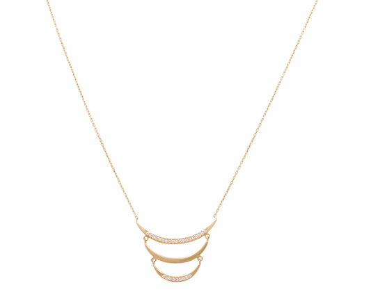 14K Yellow Gold Fashion Women's Necklace With Cz Pendant / Stone: Cz / Size: 17" / Weight: 2.9GR / CCNK4FS-24