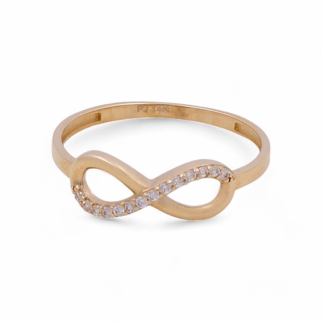 14K Yellow Gold Women’s Infinity Ring / CZ / Weight: 1.2 GR / COWR4IF-7