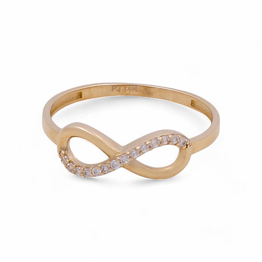 14K Yellow Gold Women’s Infinity Ring / CZ / Weight: 1.2 GR / COWR4IF-7