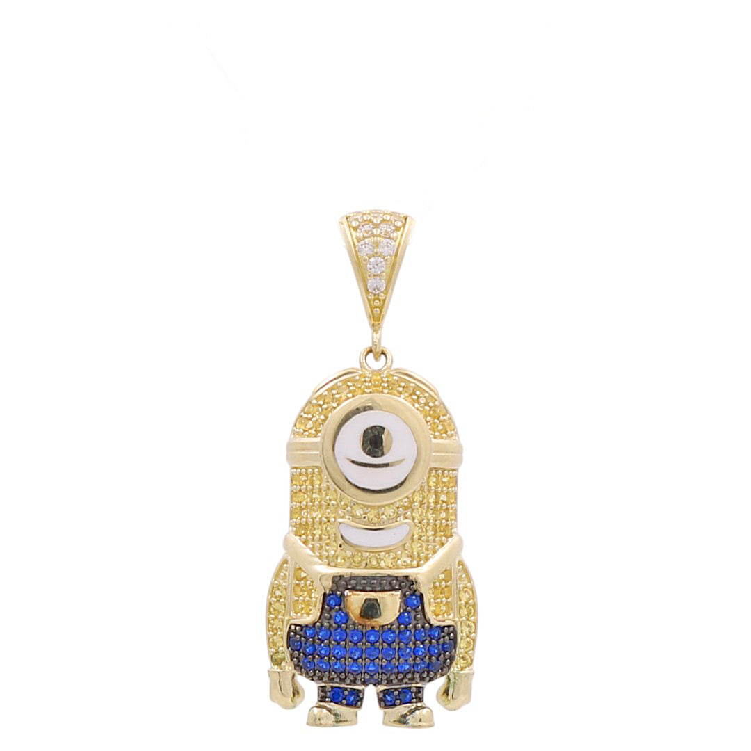 10K Yellow Gold Fashion Minion's Pendant with CZ / Weight: 4.6 GR / P26P-274