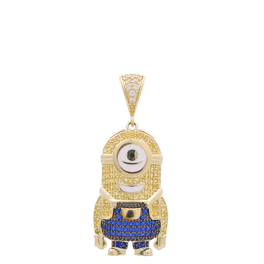 10K Yellow Gold Fashion Minion's Pendant with CZ / Weight: 4.6 GR / P26P-274