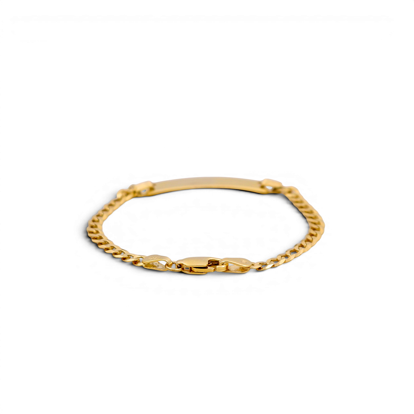 14K Yellow Gold Curb Baby ID Bracelet / Size: 3mm 5.5" / Weight: 3.1 GR / CEEBB4CB3-5.5