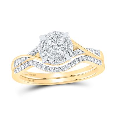 10K Yellow Gold Diamond Bridal Set Ring / Size:7/ 109550