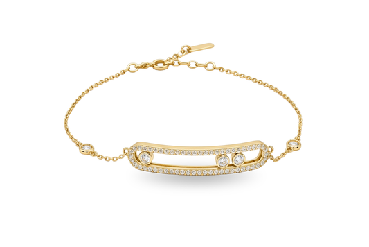 10K Yellow Gold Fashion MK Women's Bracelet with Cz / Size: 7.5" / Weight: 3.2 GR / DQWB0FS-11