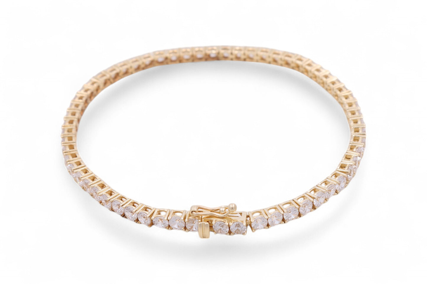 14K Yellow Gold Tennis Women’s Bracelet / Stone: CZ / Weight: 9.1 GR / COWB4FS-13