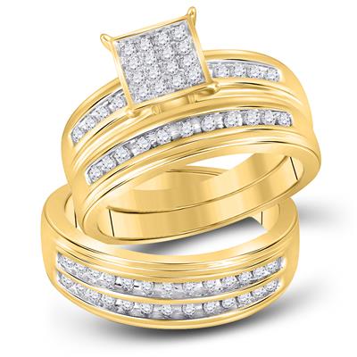 10K Yellow Gold Diamond Trio Sets / Size 7 and 10 / 57083