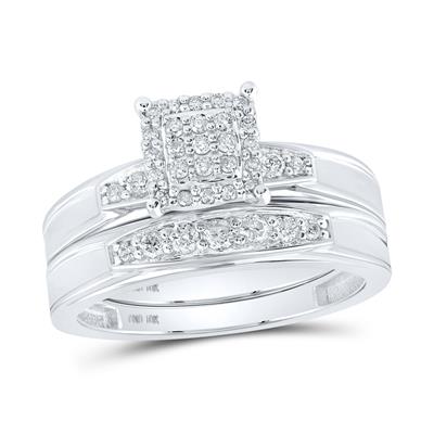 10K White Gold Woman's Diamond Wedding Set/ Size 7 /164213