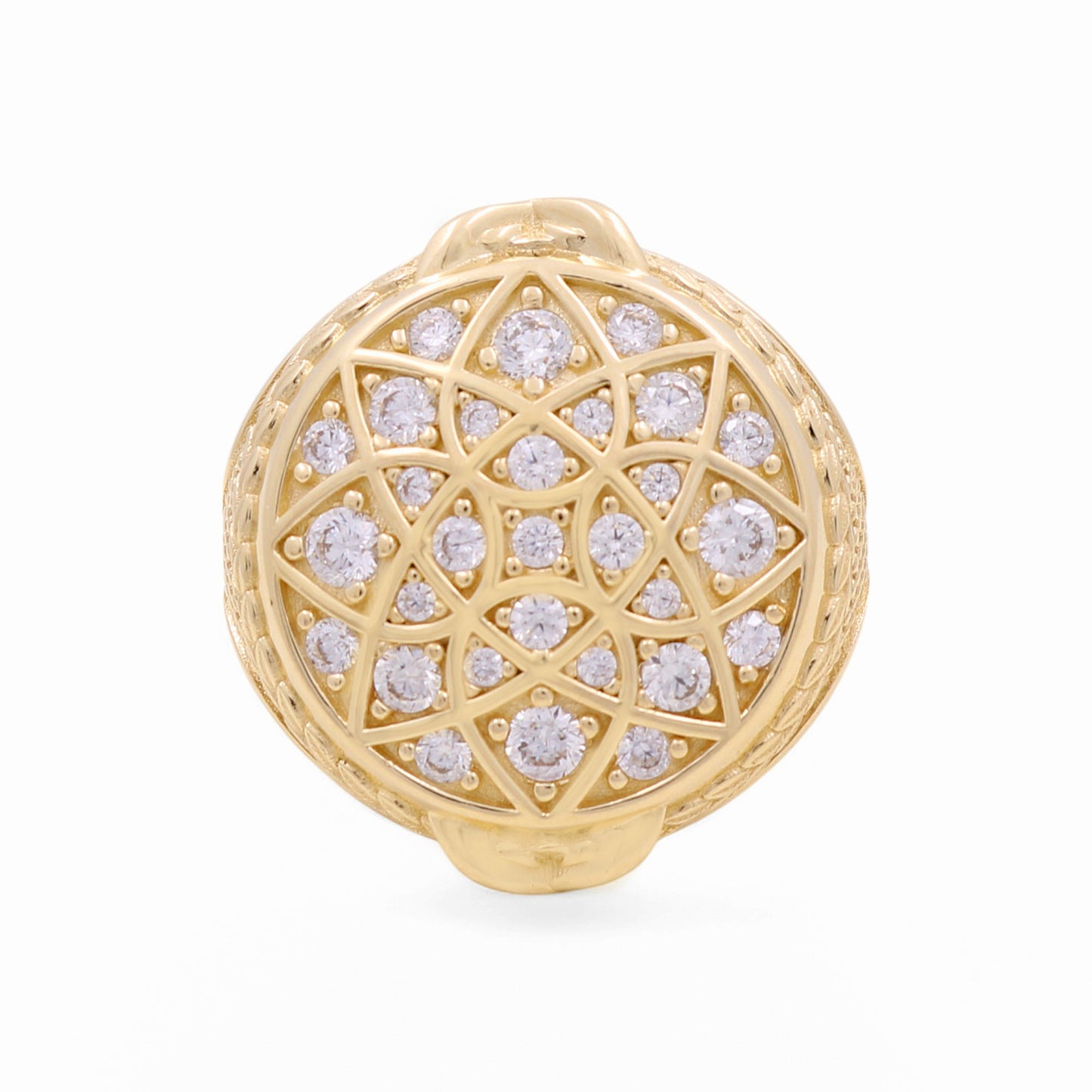 14K Yellow Gold Rosetta RD Style Men's Ring with CZ / Size: 12.5 / Weight: 15.1 GR / CPMR4FS-11