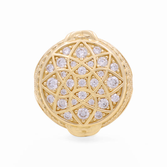 14K Yellow Gold Rosetta RD Style Men's Ring with CZ / Size: 12.5 / Weight: 15.1 GR / CPMR4FS-11