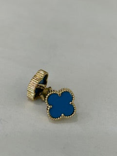 COES4CLVBL 14k C Weight 2.8 Earrings Stud with Blue Clover