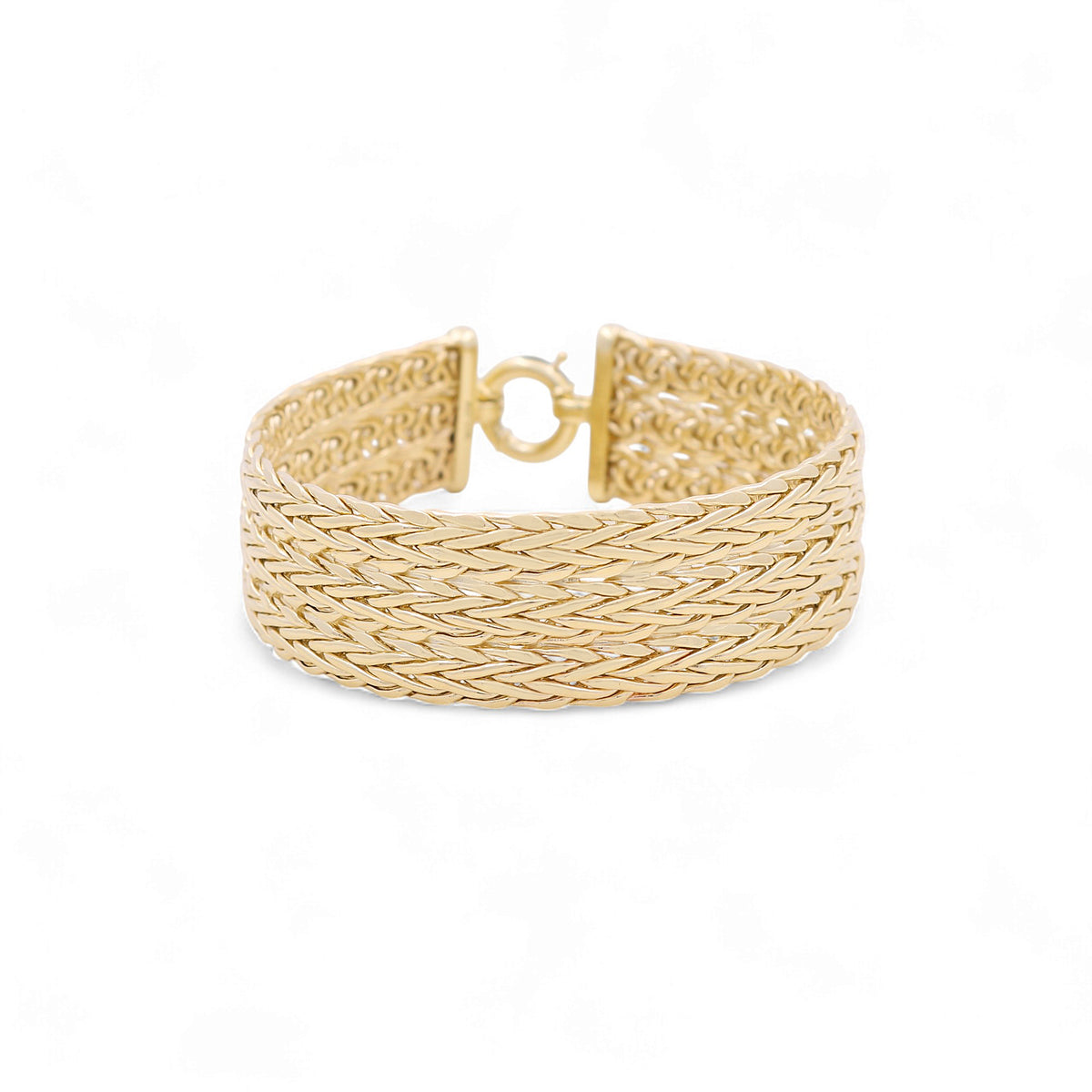 Pulsera de diseño para mujer de oro amarillo 10K / Medida: 24mm 7.5" / Peso: 23.5 GR / P10B-367