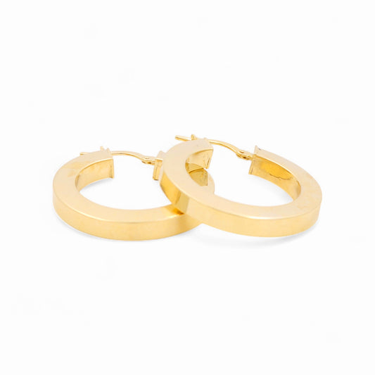 14K Yellow Gold Women's Hoops Earrings / Size: 4mmx20mm / Weight: 4.6 GR / 240-00345
