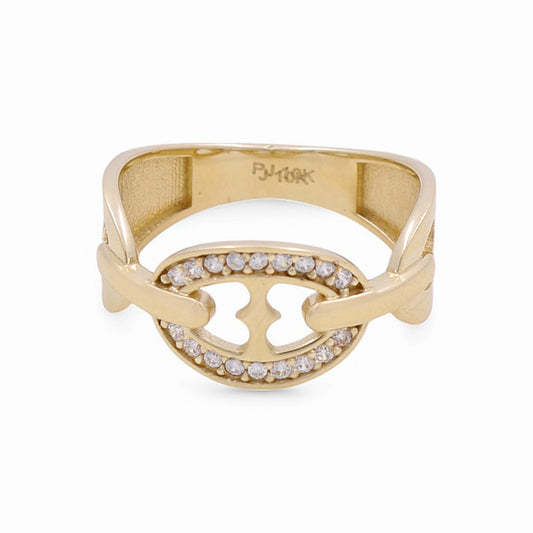 10K Yellow Gold Fashion Women's Ring with CZ / Size: 7.5 / Weight: 2.1 GR / DPWR0FS-6