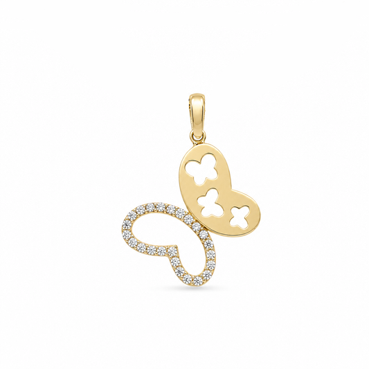 14K Yellow Gold Butterfly Pendant / Weight: 1.1 GR / P55P-36
