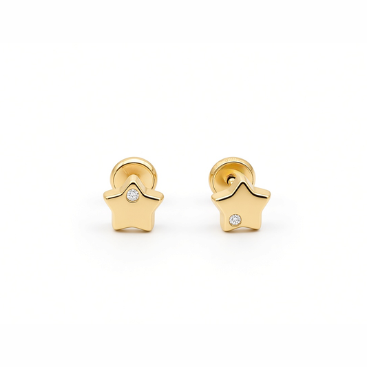 14K Yellow Gold Fashion Stud Earrings / 6-357401PSF