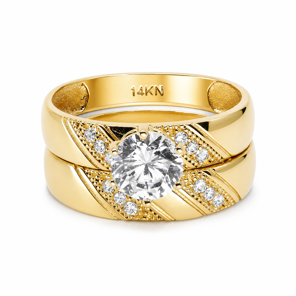 14K Yellow Gold Women’s Bridal Set / Stone: Cz / Size: 7 / Weight: 4.2 GR / KEEWR4BS-41