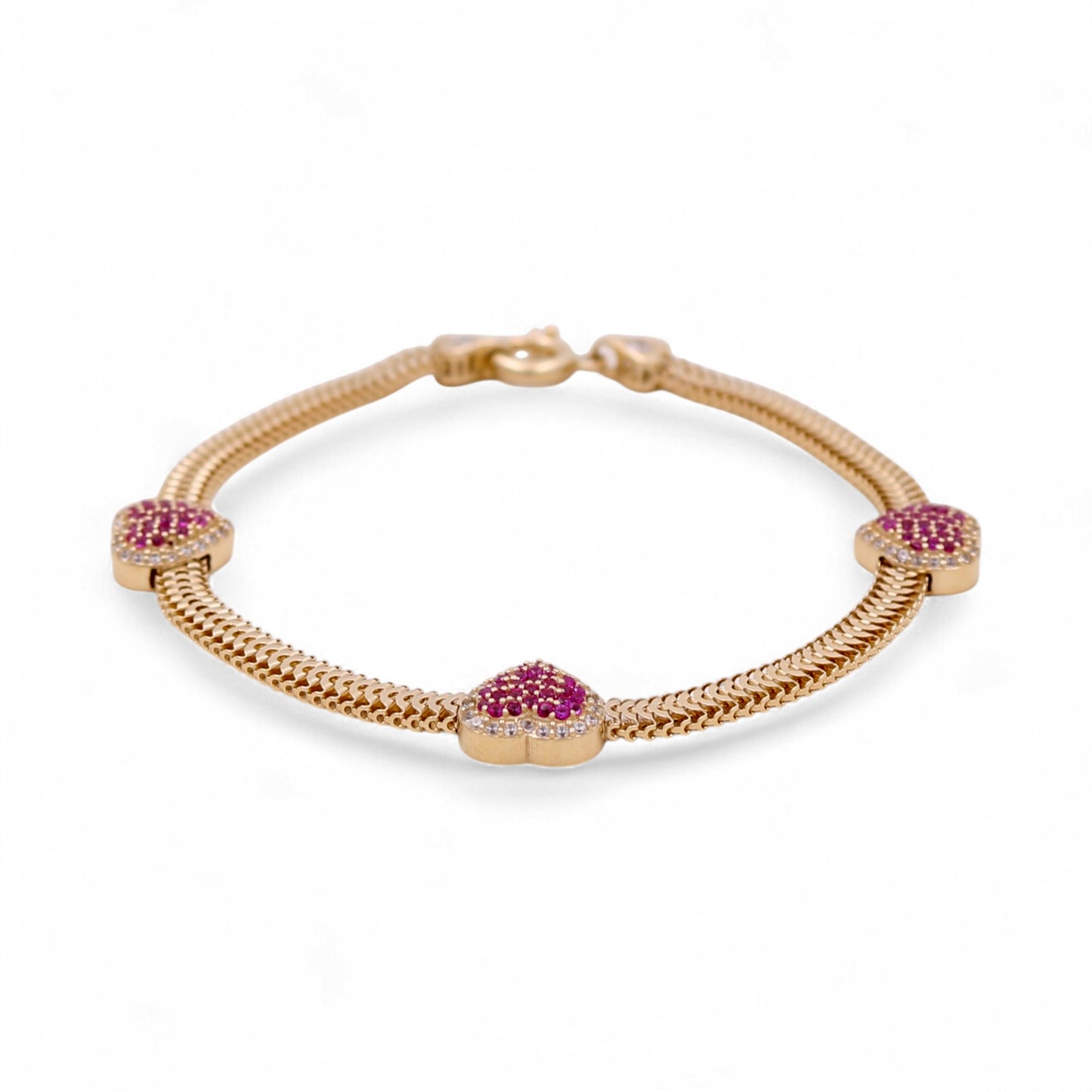 14k Yellow gold heart bracelet / customer job