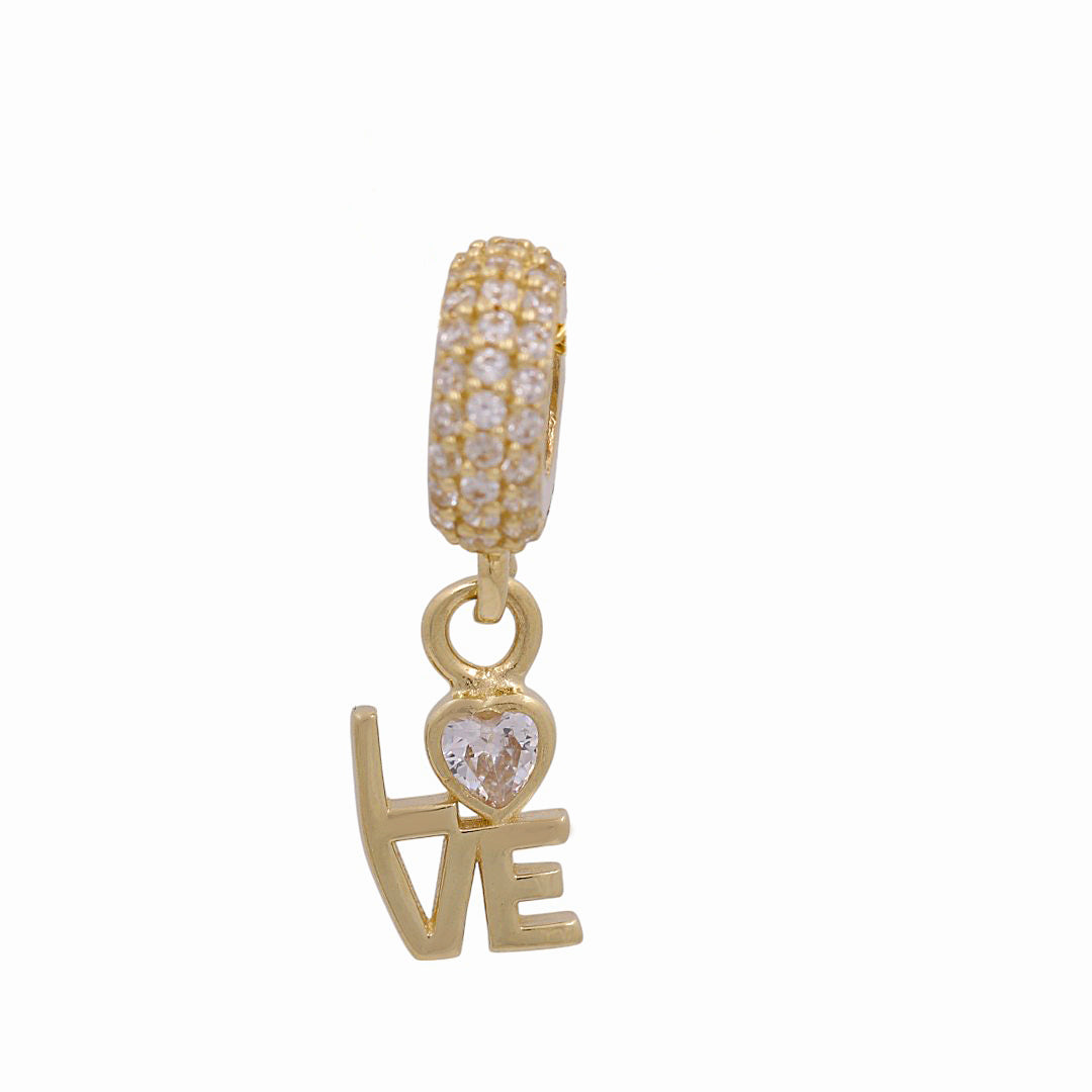Pulsera con dije de amor en oro amarillo de 14 quilates / Peso: 1,6 gr / Piedra: Cz / P24CH-20