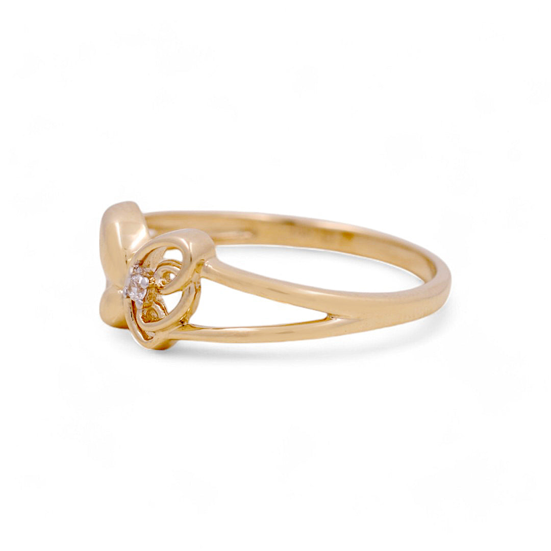 14K Yellow Gold Woman’s Butterfly Ring / Stone: CZ / Size: 6.5 / Weight: 1.7 GR / IEEWR4BF-2