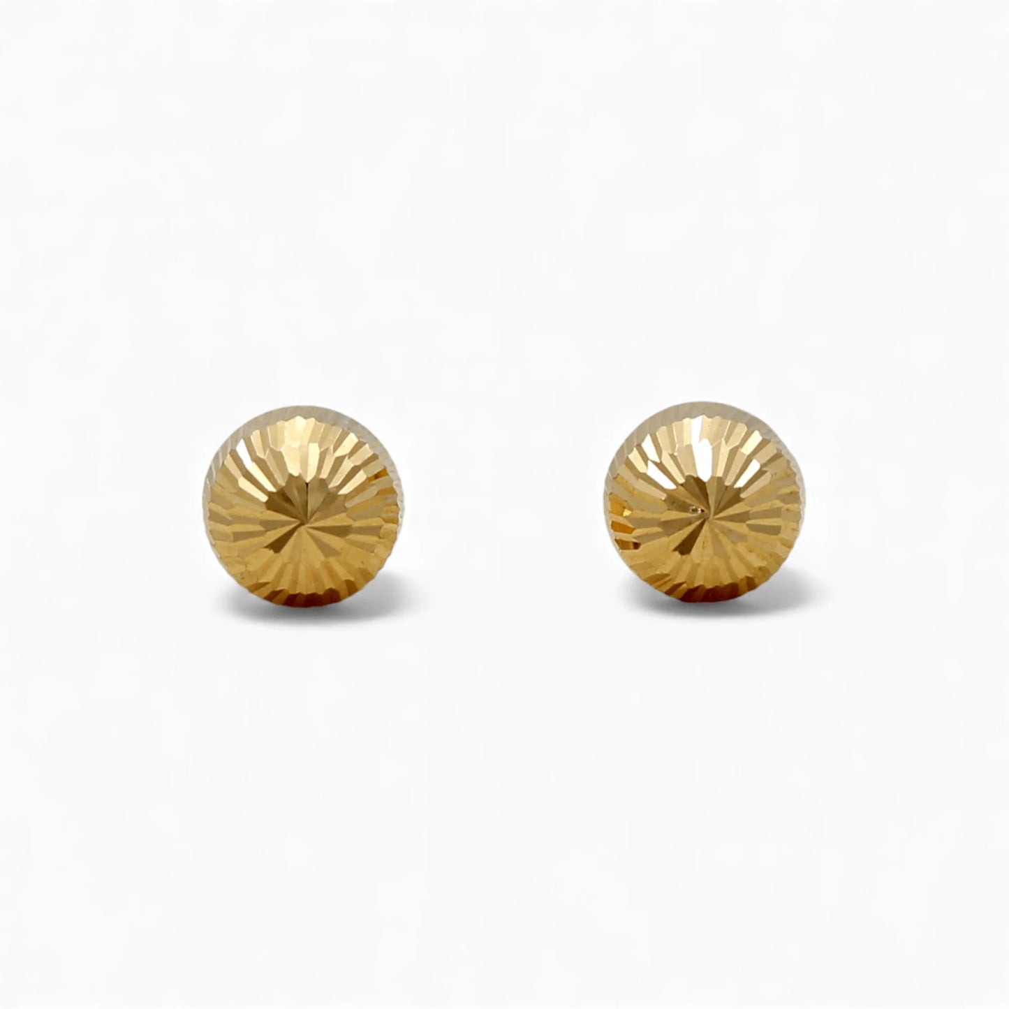 14K Yellow Gold Dormilon Stud Earrings with Diamond Cut / Weight: 1.4gr / COES4FS-34