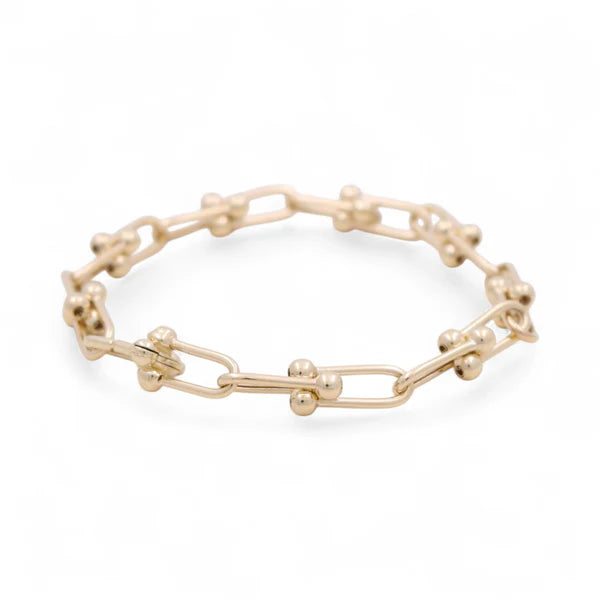 14K Yellow Gold Fashion TT Women's Bracelet / Size: 7.5" / Weight: 6.6 GR / CLBWB4TT