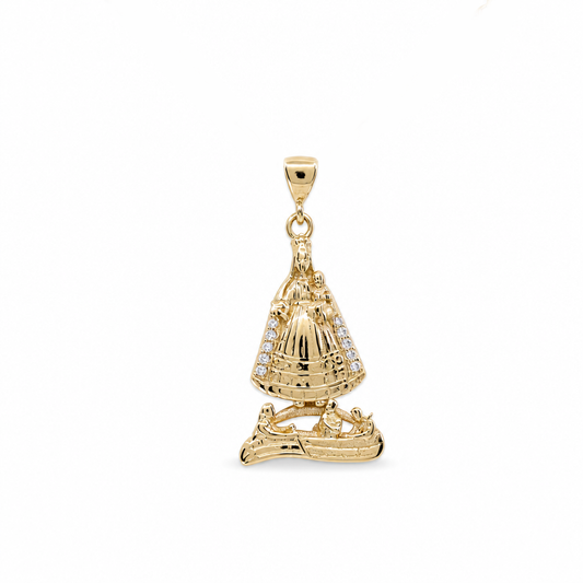 10K Yellow Gold Virgen De La Caridad Pendant / Stone:Cz / Size: Small / Weight: 1.8 GR / DQPD0VC-1