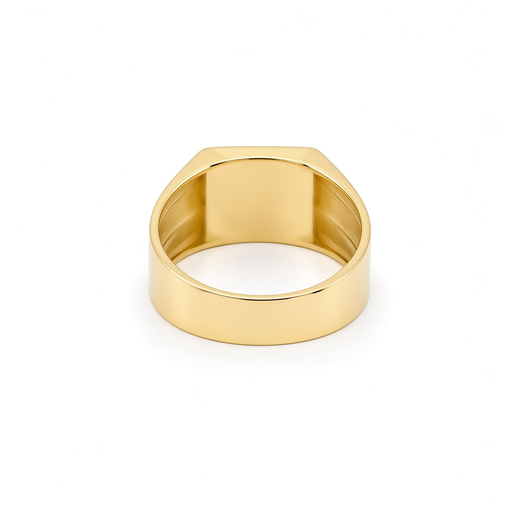 10K Yellow Gold Fashion Men's Ring with Black Onyx / Size: 10 / Weight: 4.6 GR / DOMR0FS