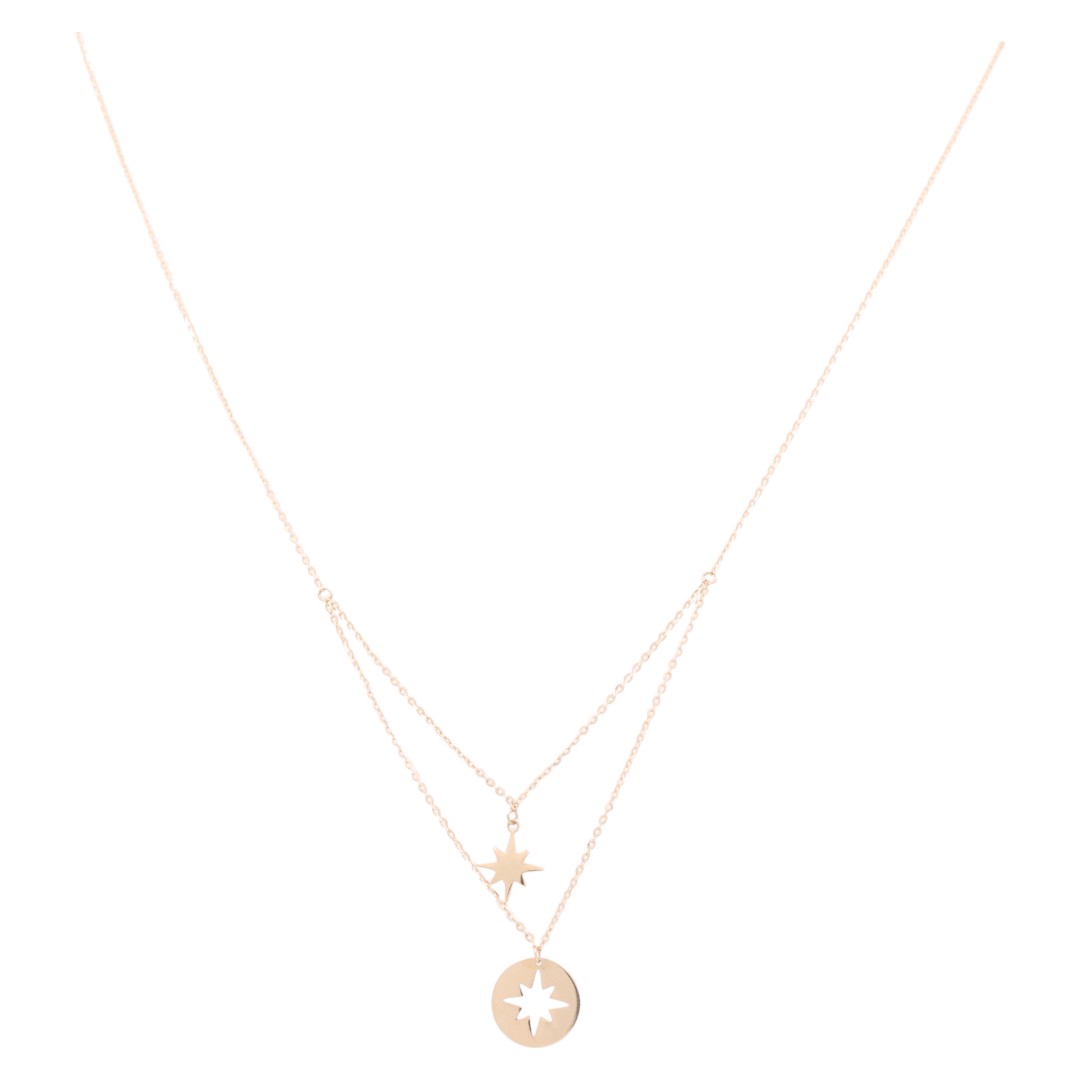 Cadena de oro amarillo de 14 quilates con estrella / Tamaño: 18" / Peso: 2,5 g / CCCH4ST