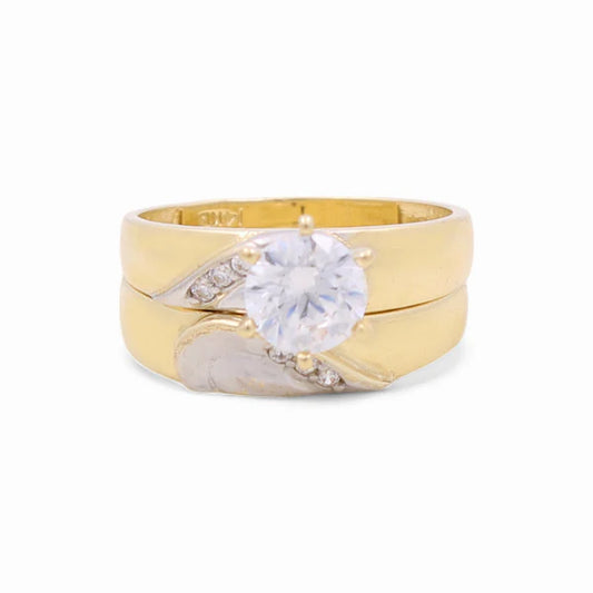 14K Yellow and White Gold Women’s Bridal Set / Stone: Cz / Size: 7 / Weight: 4.7 GR
