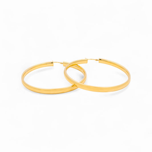 14K Yellow Gold Women's Hoops Earrings / Size: 4mmx45mm / Weight: 4.8 GR / 240-00805