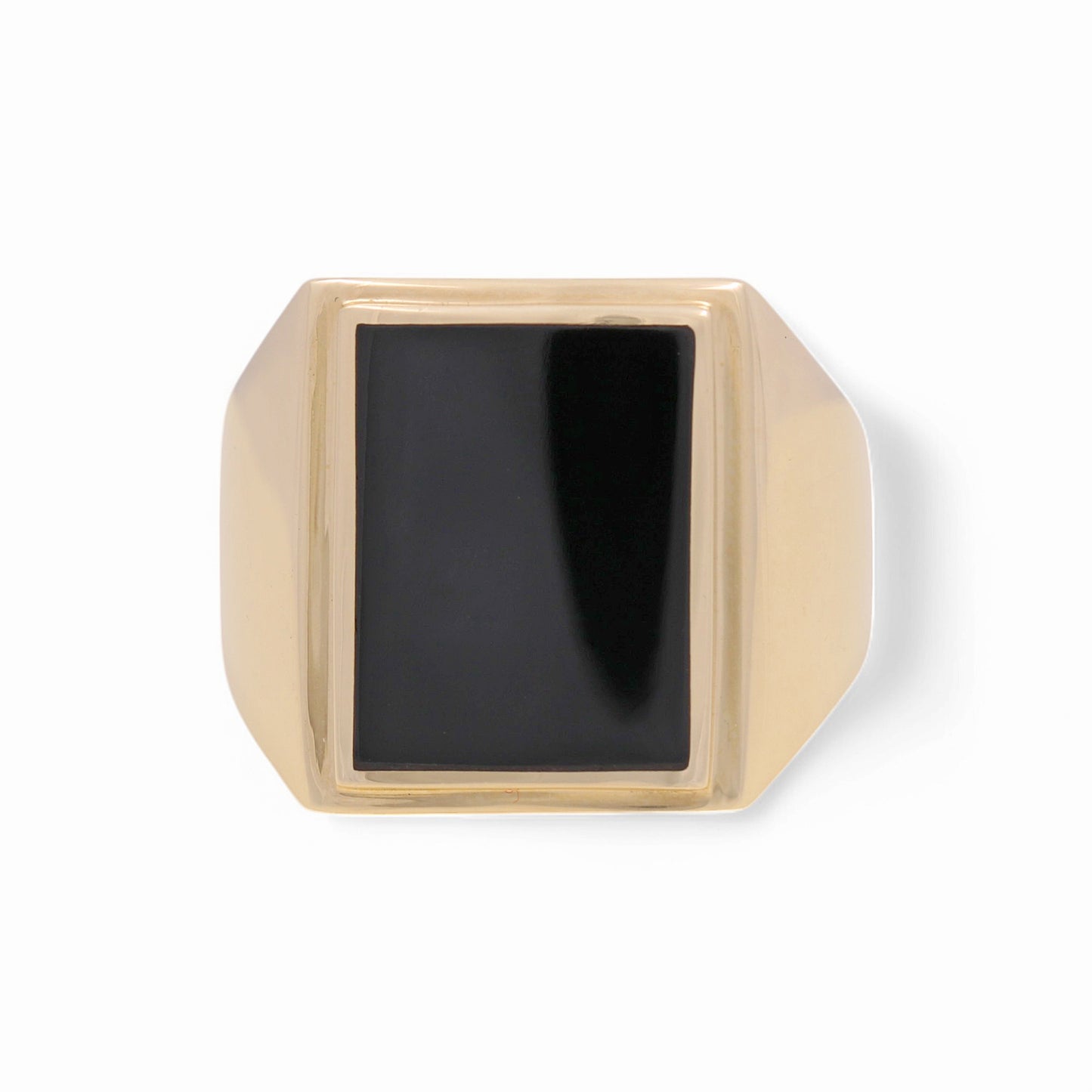 14K Yellow Fashion Men's Ring with Onyx / Size: 10 / Weight: 8.5 GR / KEEMR4FS-4