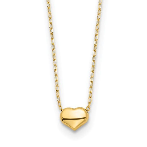 14K Yellow Gold Hearth Necklace / Size: 16.5'' / Weight: 0.7gr / SF2870-16.5