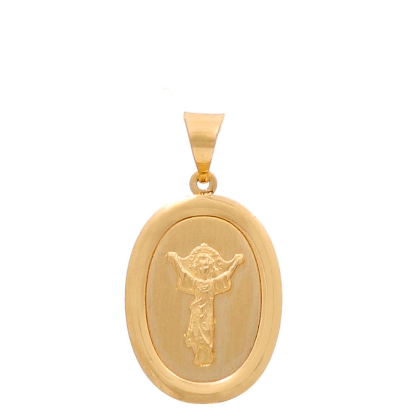 14K Yellow Gold Baby Jesus Oval Pendant / Size: 18MM / Weight: 1.5 GR / 000-08912
