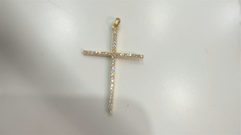 10K Yellow Gold Fashion Cross with Cz Pendant / Weight: 2 GR / BA1PD0CS