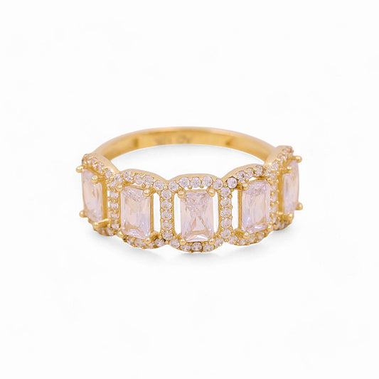 10K Yellow Gold Women's Fashion Ring with White Cz / Size: 7 / Weight: 2 GR / P03R-3321