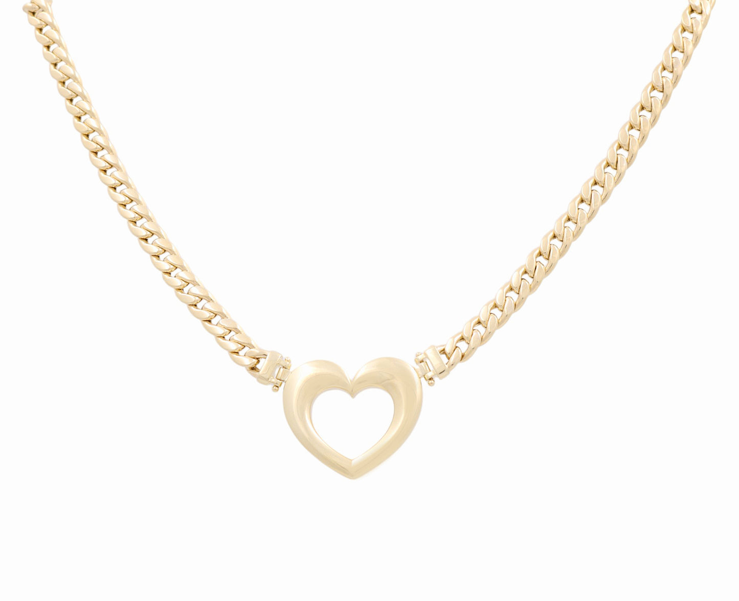 10K Yellow Gold Women's Necklace with Heart Pendant / Size: 16" / Weight: 16.6 GR / DPNK0HR1
