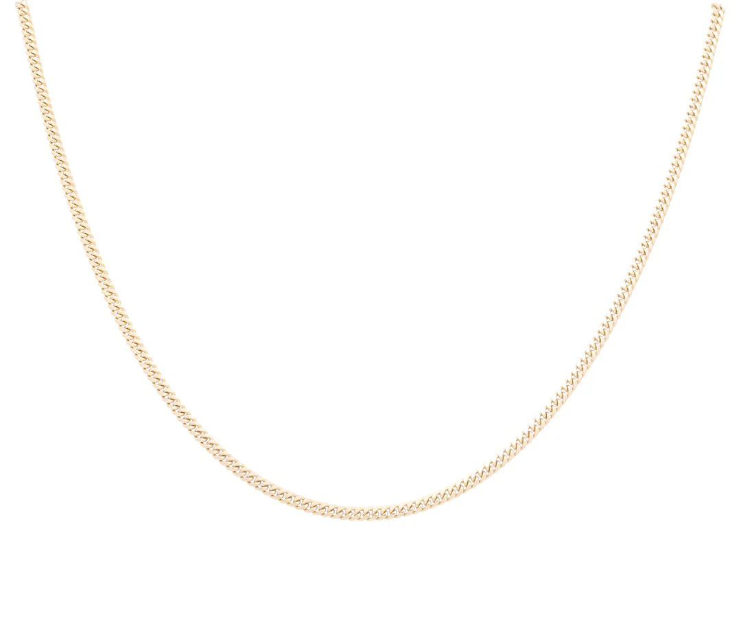 14K Yellow Gold Solid Baby Cuban Link Chain / Size: 2mm 18" / Weight: 6.5 GR / SCCACH4CL2-18