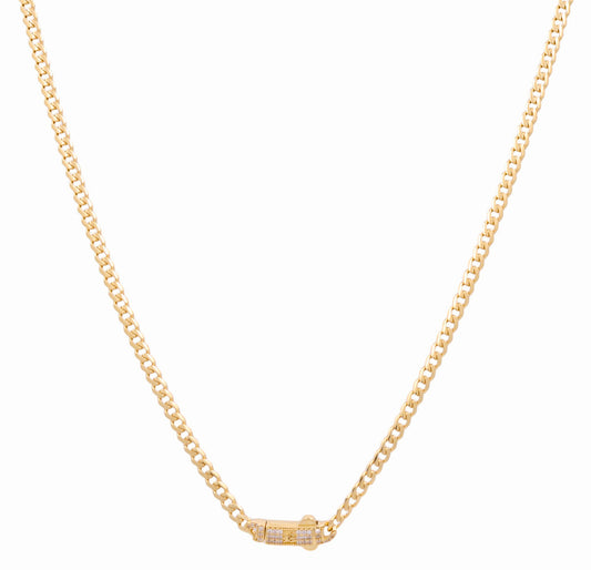 10K Yellow Gold Monaco Semisolid Chain / Stone: Cz / Size: 4mm 16" / Weight: 8.2GR / COCH0MON4-16
